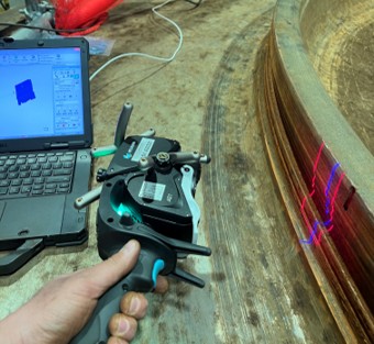 3D scanning of hydro turbine seal ring